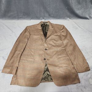 John W Nordstrom Blazer 44L Loro Piana Super 130s Wool Glen Check Double Vented